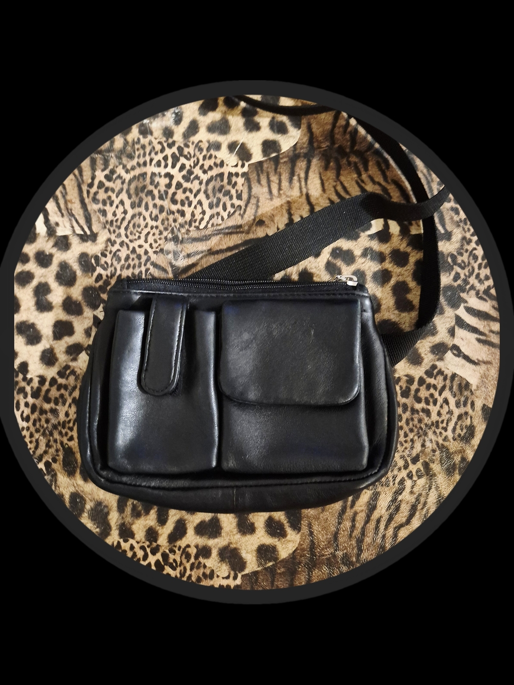 Wilsons Vintage 'Pelle Studio Premium Leather Utilty Belt Bag Velcro & Zip